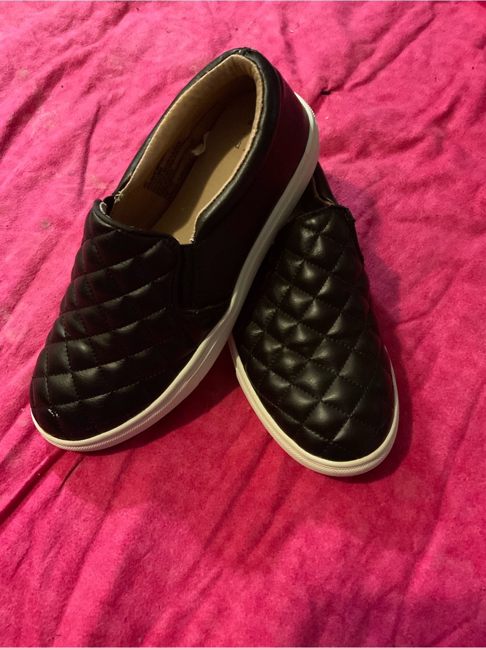 a new day Quilted Slip-On Sneakers in Black and White